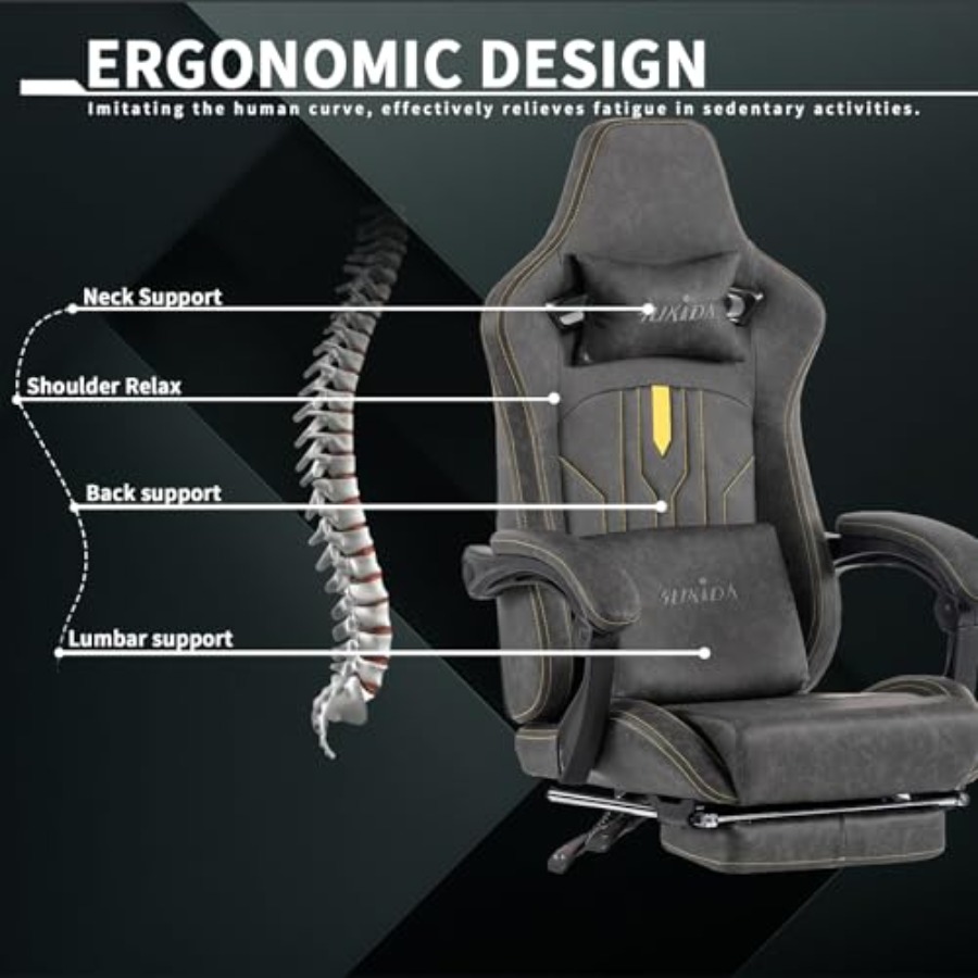 Sedia da gaming con poggiapied - Ergonomic Office Chair recensione e prezzo